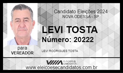 Candidato LEVI TOSTA 2024 - NOVA ODESSA - Eleições