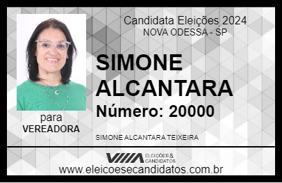 Candidato SIMONE ALCANTARA 2024 - NOVA ODESSA - Eleições