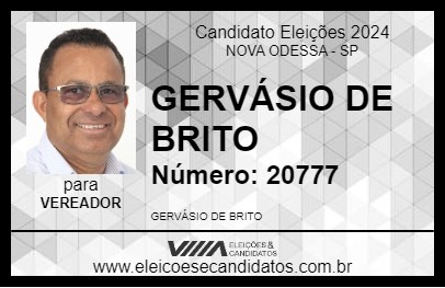 Candidato GERVÁSIO DE BRITO 2024 - NOVA ODESSA - Eleições