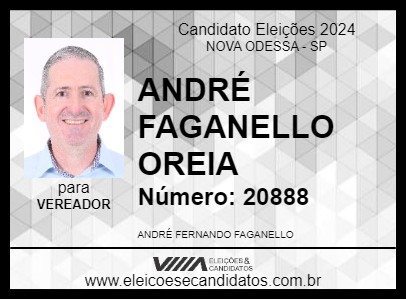 Candidato ANDRÉ FAGANELLO OREIA 2024 - NOVA ODESSA - Eleições