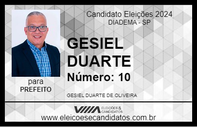 Candidato GESIEL DUARTE 2024 - DIADEMA - Eleições