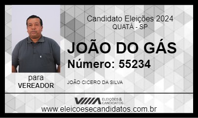 Candidato JOÃO DO GÁS 2024 - QUATÁ - Eleições