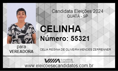 Candidato CELINHA 2024 - QUATÁ - Eleições