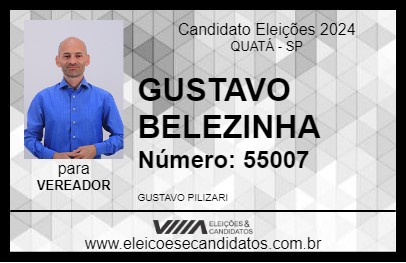 Candidato GUSTAVO  BELEZINHA  2024 - QUATÁ - Eleições