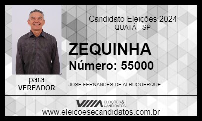 Candidato ZEQUINHA 2024 - QUATÁ - Eleições