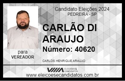 Candidato CARLÃO DI ARAUJO 2024 - PEDREIRA - Eleições