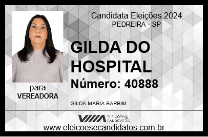 Candidato GILDA DO HOSPITAL 2024 - PEDREIRA - Eleições