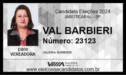 Candidato VAL BARBIERI 2024 - JABOTICABAL - Eleições