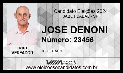 Candidato JOSE DENONI 2024 - JABOTICABAL - Eleições