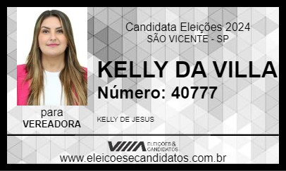 Candidato KELLY DA VILLA 2024 - SÃO VICENTE - Eleições