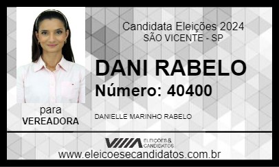 Candidato DANI RABELO 2024 - SÃO VICENTE - Eleições