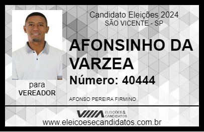 Candidato AFONSINHO DA VARZEA 2024 - SÃO VICENTE - Eleições