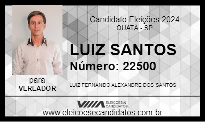 Candidato LUIZ SANTOS 2024 - QUATÁ - Eleições