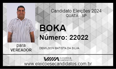 Candidato BOKA 2024 - QUATÁ - Eleições