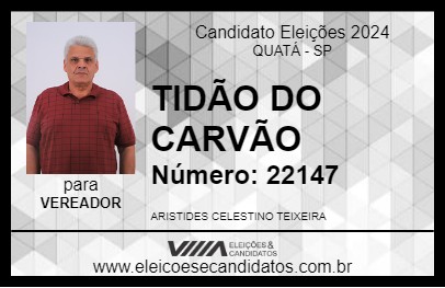 Candidato TIDÃO DO CARVÃO 2024 - QUATÁ - Eleições