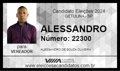 Candidato ALESSANDRO 2024 - GETULINA - Eleições