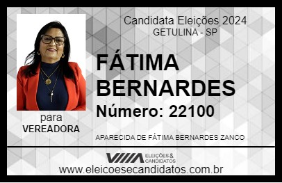 Candidato FÁTIMA BERNARDES 2024 - GETULINA - Eleições