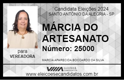 Candidato MÁRCIA DO ARTESANATO 2024 - SANTO ANTÔNIO DA ALEGRIA - Eleições