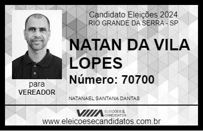 Candidato NATAN DA VILA LOPES 2024 - RIO GRANDE DA SERRA - Eleições