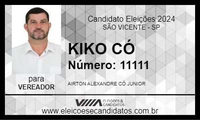 Candidato KIKO CÓ 2024 - SÃO VICENTE - Eleições