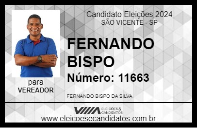 Candidato FERNANDO BISPO 2024 - SÃO VICENTE - Eleições