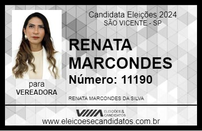 Candidato RENATA MARCONDES 2024 - SÃO VICENTE - Eleições