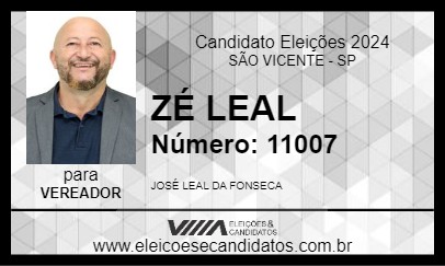 Candidato ZÉ LEAL 2024 - SÃO VICENTE - Eleições