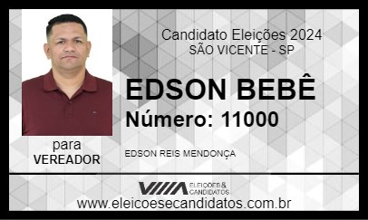 Candidato EDSON BEBÊ 2024 - SÃO VICENTE - Eleições