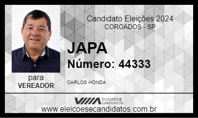 Candidato JAPA 2024 - COROADOS - Eleições