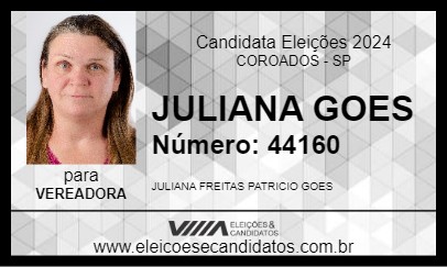 Candidato JULIANA GOES 2024 - COROADOS - Eleições