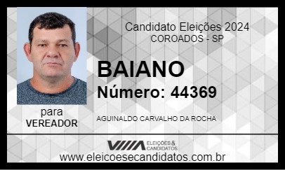 Candidato BAIANO 2024 - COROADOS - Eleições