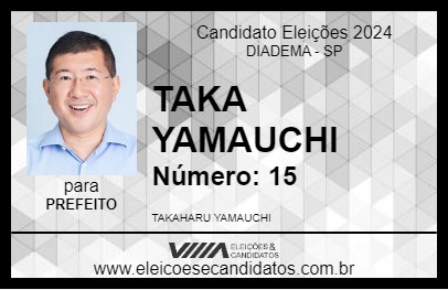 Candidato TAKA YAMAUCHI 2024 - DIADEMA - Eleições