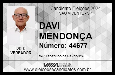 Candidato DAVI MENDONÇA 2024 - SÃO VICENTE - Eleições