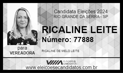 Candidato RICALINE LEITE 2024 - RIO GRANDE DA SERRA - Eleições