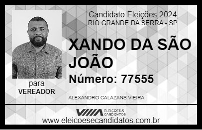 Candidato XANDO DA SÃO JOÃO 2024 - RIO GRANDE DA SERRA - Eleições