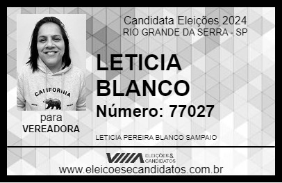 Candidato LETICIA BLANCO 2024 - RIO GRANDE DA SERRA - Eleições