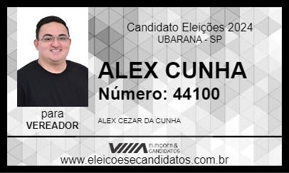 Candidato ALEX CUNHA 2024 - UBARANA - Eleições