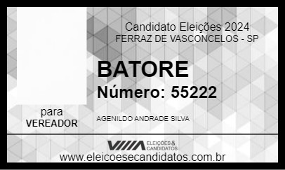 Candidato BATORE 2024 - FERRAZ DE VASCONCELOS - Eleições