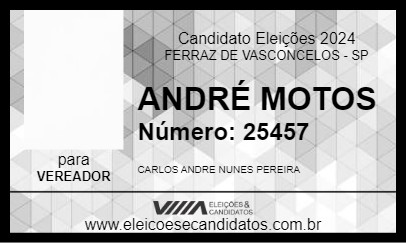 Candidato ANDRÉ MOTOS 2024 - FERRAZ DE VASCONCELOS - Eleições