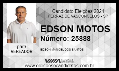 Candidato EDSON MOTOS 2024 - FERRAZ DE VASCONCELOS - Eleições