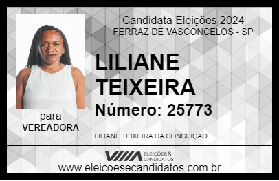 Candidato LILIANE TEIXEIRA 2024 - FERRAZ DE VASCONCELOS - Eleições