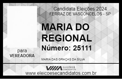 Candidato MARIA MARIA 2024 - FERRAZ DE VASCONCELOS - Eleições