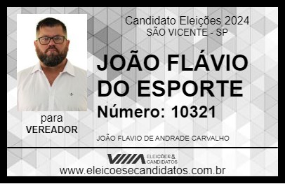 Candidato JOÃO FLÁVIO DO ESPORTE 2024 - SÃO VICENTE - Eleições