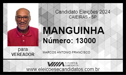 Candidato MANGUINHA 2024 - CAIEIRAS - Eleições