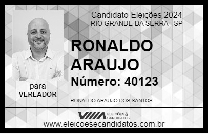 Candidato RONALDO ARAUJO 2024 - RIO GRANDE DA SERRA - Eleições