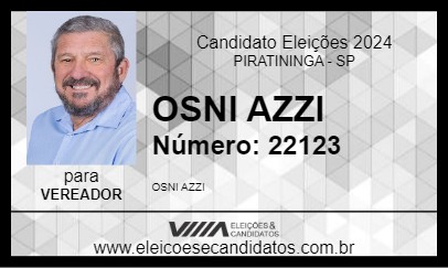 Candidato OSNI AZZI 2024 - PIRATININGA - Eleições