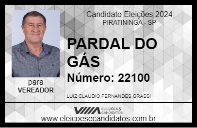 Candidato PARDAL DO GÁS 2024 - PIRATININGA - Eleições