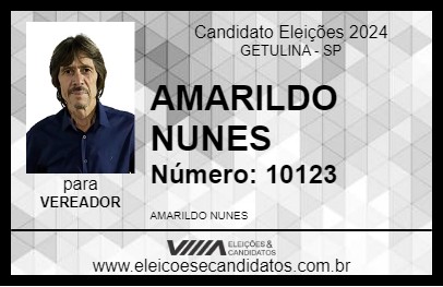 Candidato AMARILDO NUNES 2024 - GETULINA - Eleições