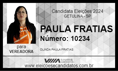 Candidato PAULA FRATIAS 2024 - GETULINA - Eleições