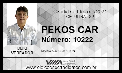 Candidato PEKOS CAR 2024 - GETULINA - Eleições